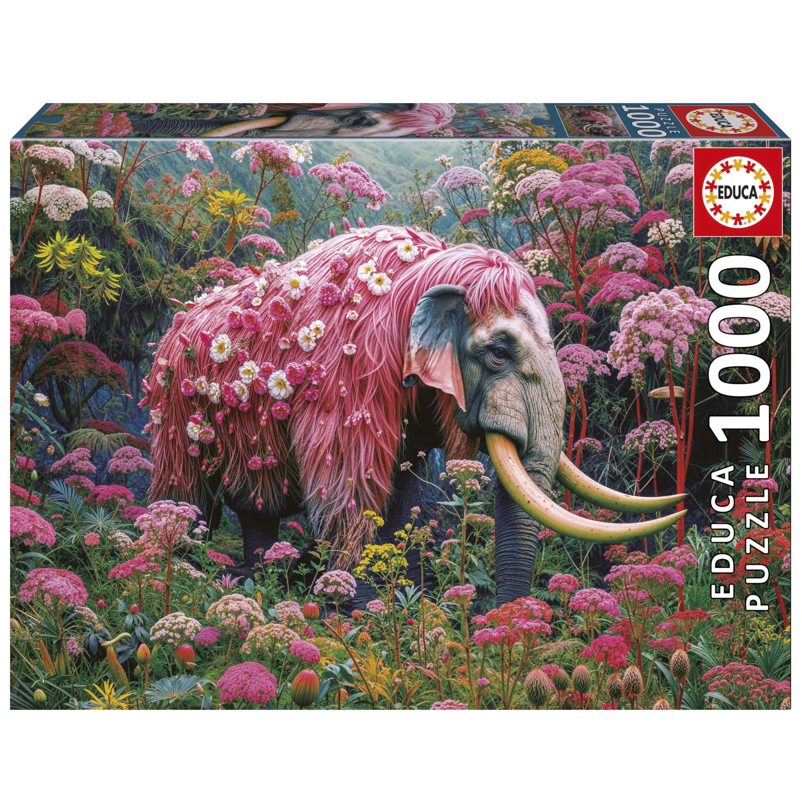 Educa - 1000 Piece Jigsaw Puzzle for Adults | Floral Elephant Jigsaw Puzzle Includes Glue Fix Puzzle Size: 68 x 48 cm - Ages 14 Years (20229