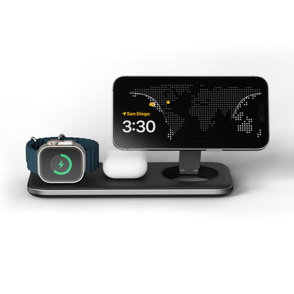 SATECHI Qi2 Trio Wireless Charging Pad, 3 in 1 Wireless Charging Station, Qi2 15W Fast Wireless Charger for iPhone 16/15/14/13/12, AirPods and Apple Watch