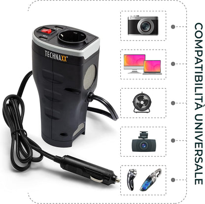 Technaxx - Car Power Inverter - 2 Usb Ports