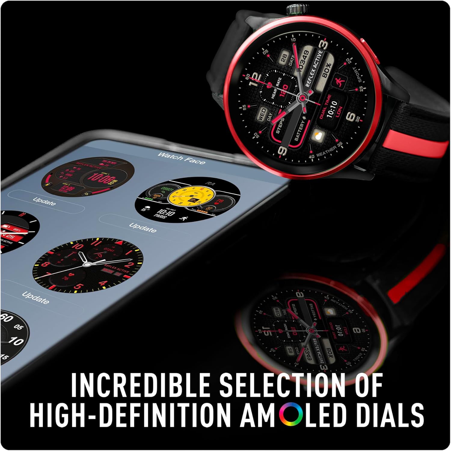 Series 54 AMOLED GPS Black and Red Smart Calling Watch