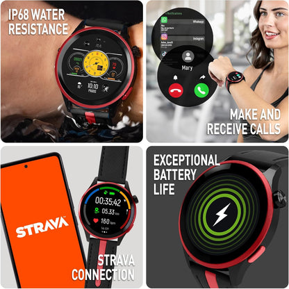 Series 54 AMOLED GPS Black and Red Smart Calling Watch