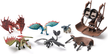 Dreamworks Dragons How to Train Your Dragon, 5-Pack Dragon Catcher Set with Hiccup’s Mangler Net Launcher, Kids Toys for Boys & Girls Ages 4 and up