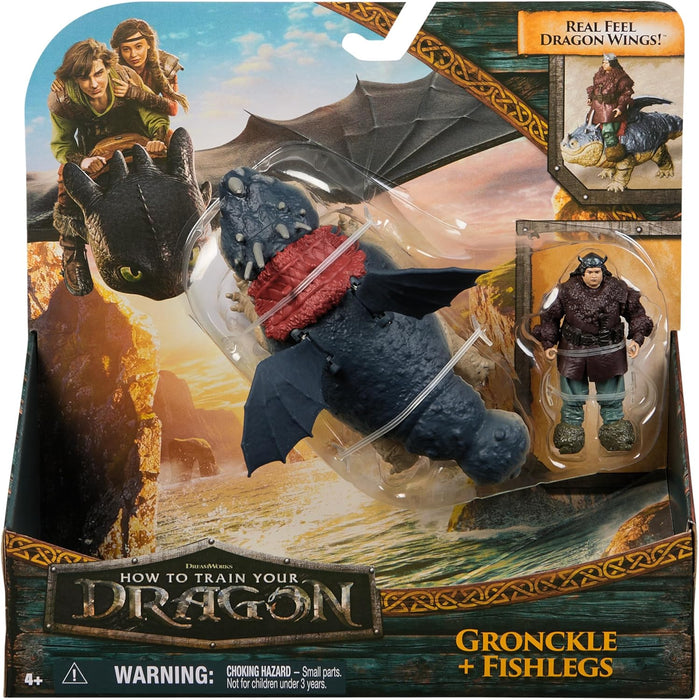 Dreamworks Dragons - Pack Figura Dragón y Vikingo: Gronkel y Patapez de Cómo Entrenar a Tu Dragón - Figuras de Acción Articuladas - 6074006 - Juguetes Niños 4 Años + - Regalo Niño 4 Años +