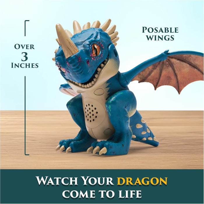 Dreamworks Dragons - Figura Mini Dragón Interactivo Nader Mortífero de Cómo Entrenar a tu Dragón, Mueve sus Alas y su Cabeza, + de 25 Sonidos - 6074240 - Juguetes Niños 4 Años + - Regalo Niño 4 Años +