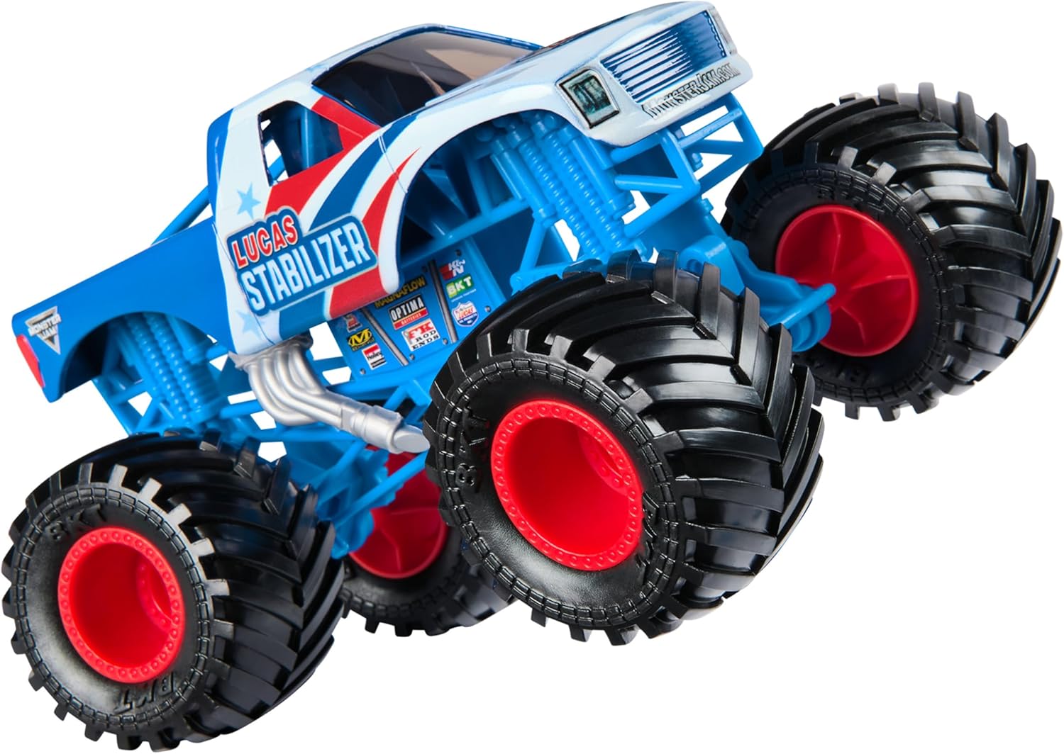 Monster Jam, Official Lucas Stabilizer Monster Truck, Collector Die-Cast Vehicle, 1:24 Scale, Kids’ Toys for Boys and Girls Aged 3 and up