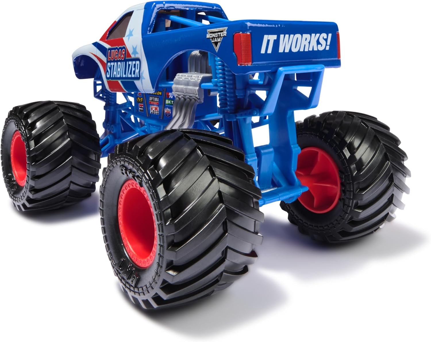 Monster Jam, Official Lucas Stabilizer Monster Truck, Collector Die-Cast Vehicle, 1:24 Scale, Kids’ Toys for Boys and Girls Aged 3 and up