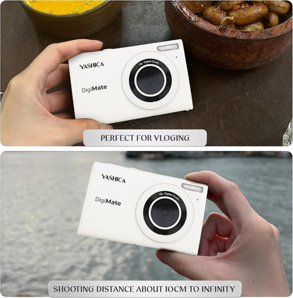 Yashica DigiMate 4K Digital Camera - 18X Zoom Supports Micro SD Cards Mini Camera for Teenagers