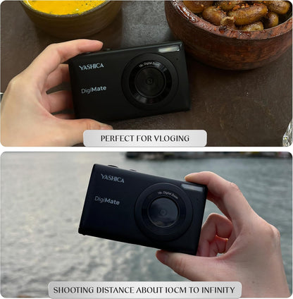 Yashica DigiMate 4K digitale camera, 18x zoom, compact en licht, ondersteunt micro SD-kaarten, ideaal voor reizen, buiten en dagelijks gebruik