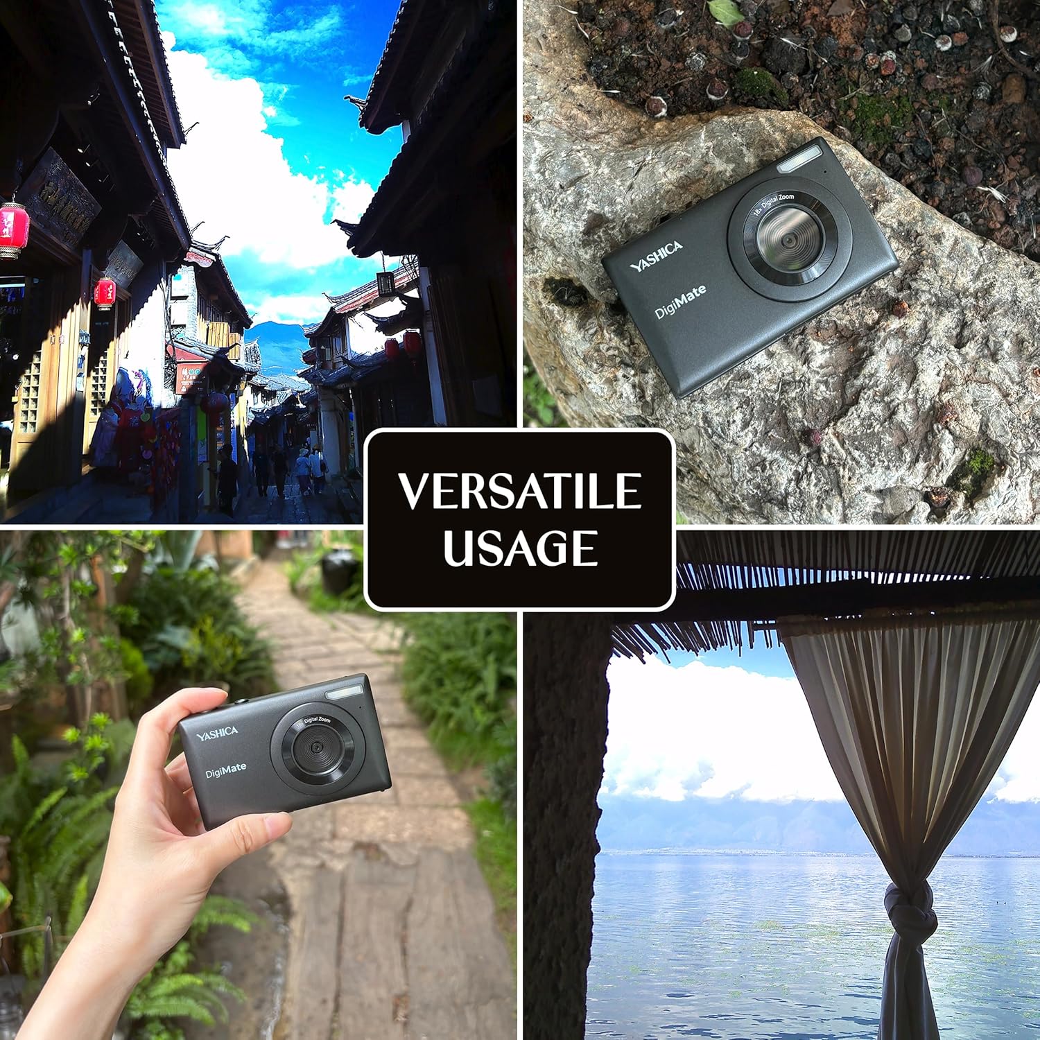 Yashica DigiMate 4K digitale camera, 18x zoom, compact en licht, ondersteunt micro SD-kaarten, ideaal voor reizen, buiten en dagelijks gebruik
