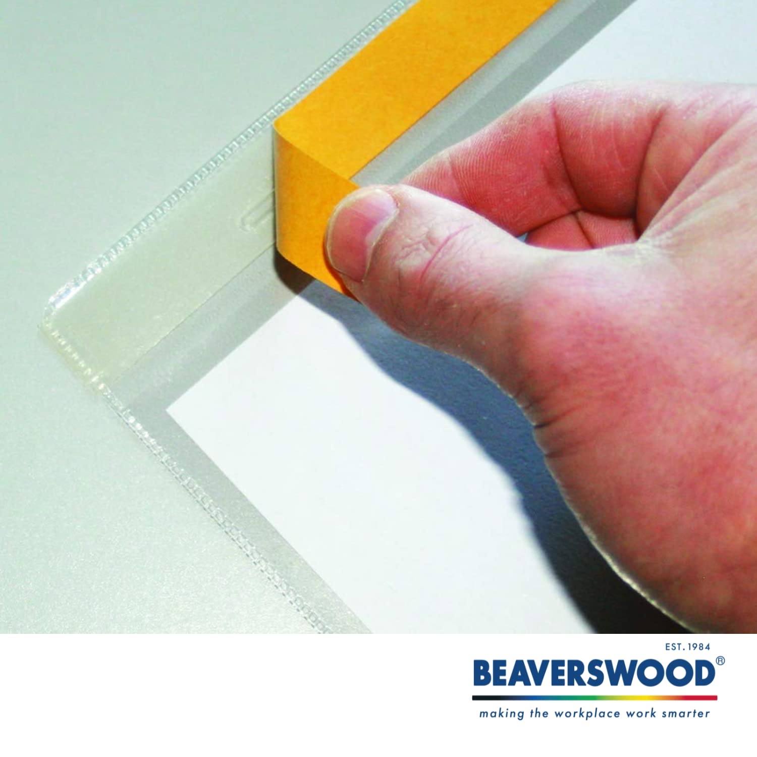 Self Adhesive Document Pocket ID, Self-Adhesive Document Holder, 155x230mm | for Labelling and Identifying Boxes, Folders, Documents