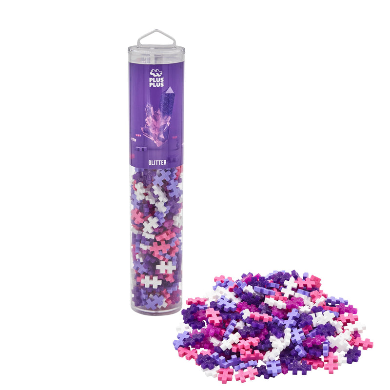 PLUS PLUS 4243 Animals Building Blocks pc Kids Construction, Creative Learning Resources and STEM Play for Home and Travel-Girls and Boys Toys Age 5 Plus-Glitter 240 Pieces
