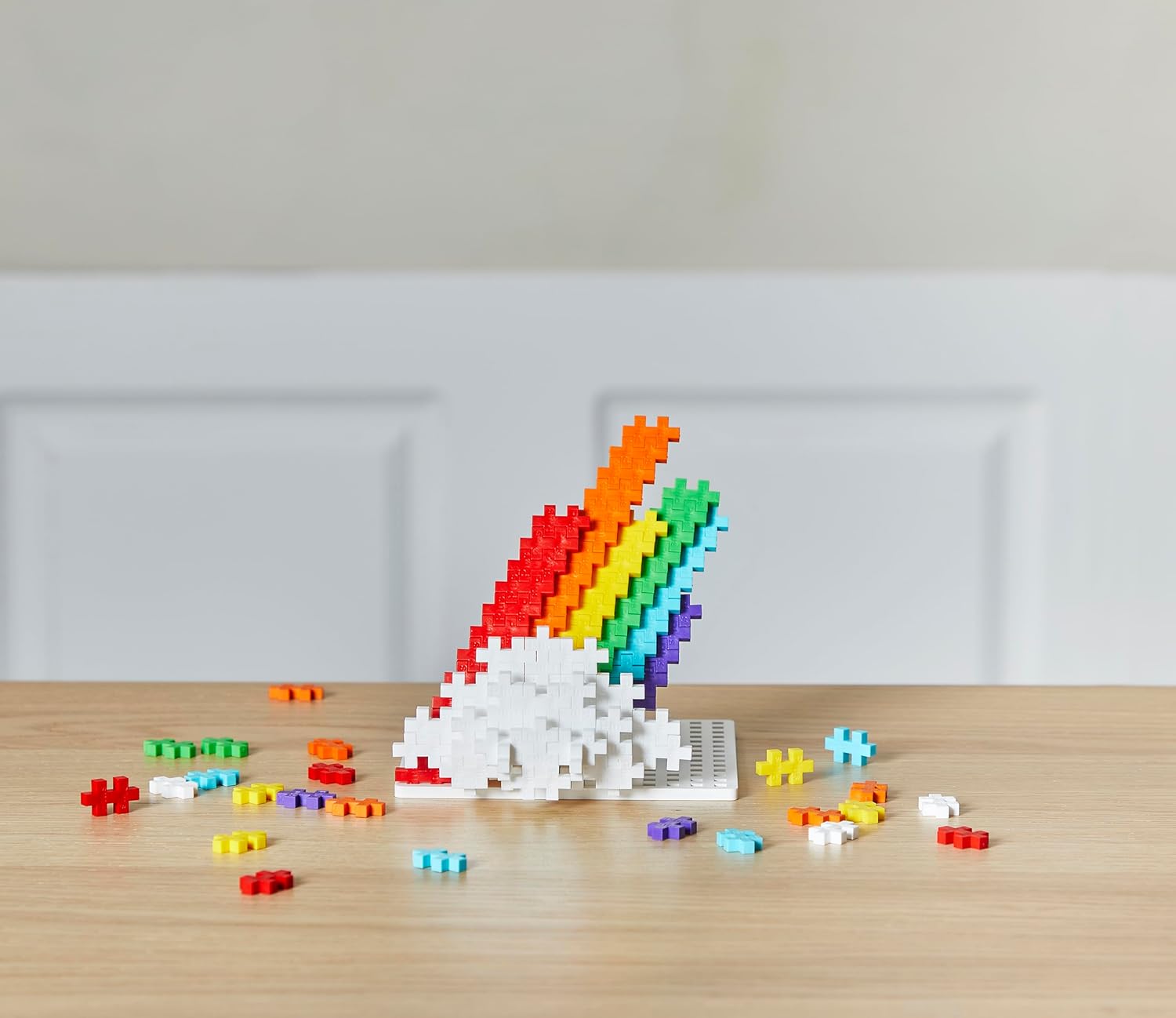 PLUS PLUS Building Blocks Toy - 300 pc Kids Construction Toys, Creative Learning Resources and STEM Play for Home and Travel - Girls and Boys Toys Age 5 Plus - Rainbow 300 Pieces