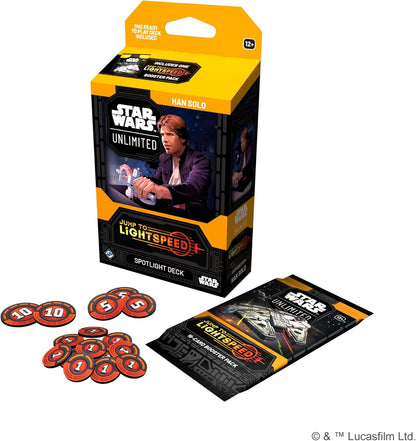 Fantasy Flight Games - Star Wars: Unlimited Trading Card Game - Jump to Lightspeed Han Solo SPOTLIGHT DECK - Ready-to-Play 50-Card Deck with Exclusive Cards, Ages 12+, 2+ Players, 20 Minute Playtime