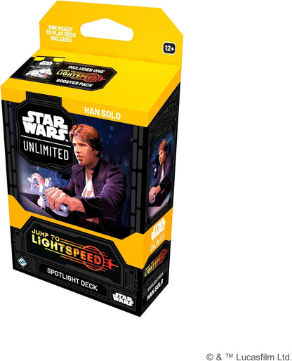 Fantasy Flight Games - Star Wars: Unlimited Trading Card Game - Jump to Lightspeed Han Solo SPOTLIGHT DECK - Ready-to-Play 50-Card Deck with Exclusive Cards, Ages 12+, 2+ Players, 20 Minute Playtime