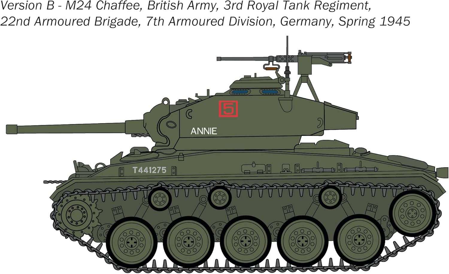Italeri 6761 M24 Chaffee 1:35 Scale Plastic Model Kit/Model Assembly