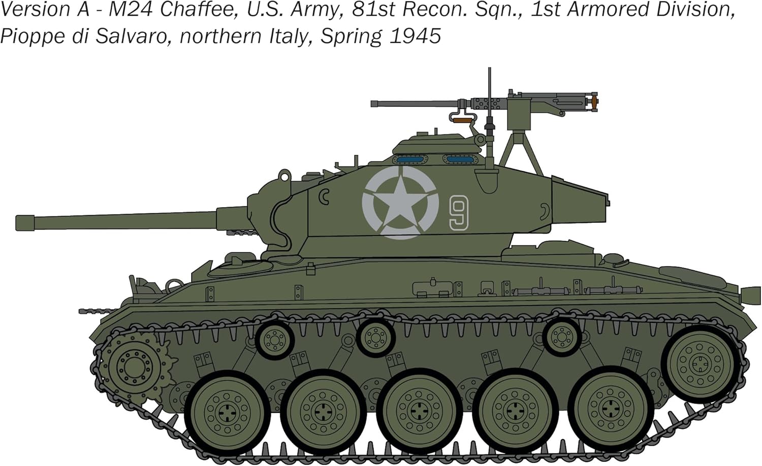 Italeri 6761 M24 Chaffee 1:35 Scale Plastic Model Kit/Model Assembly
