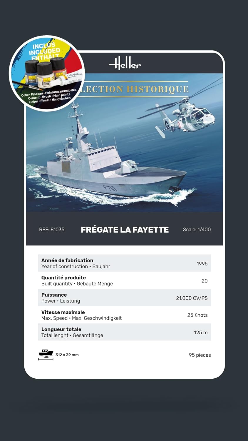Heller 57035 Starter Kit Frégate La Fayette 1/400