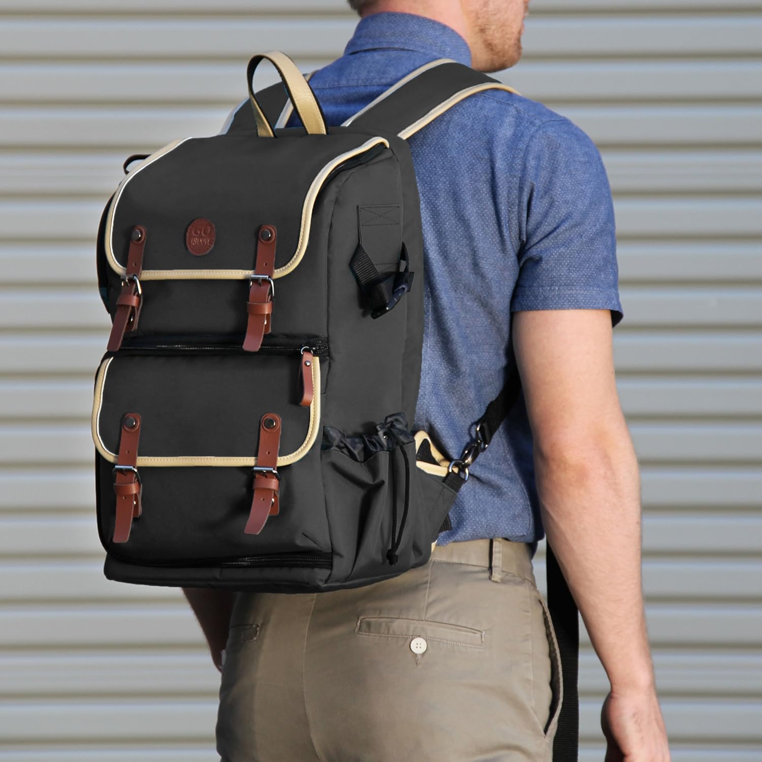 GOgroove Kamera Rucksack für Spiegelreflexkameras: DSLR Backpack ideal für Reisen, ausreichend Platz für Kamera & Zubehör, sowie Laptop und Stativhalter & wetterfestem Regenschutz