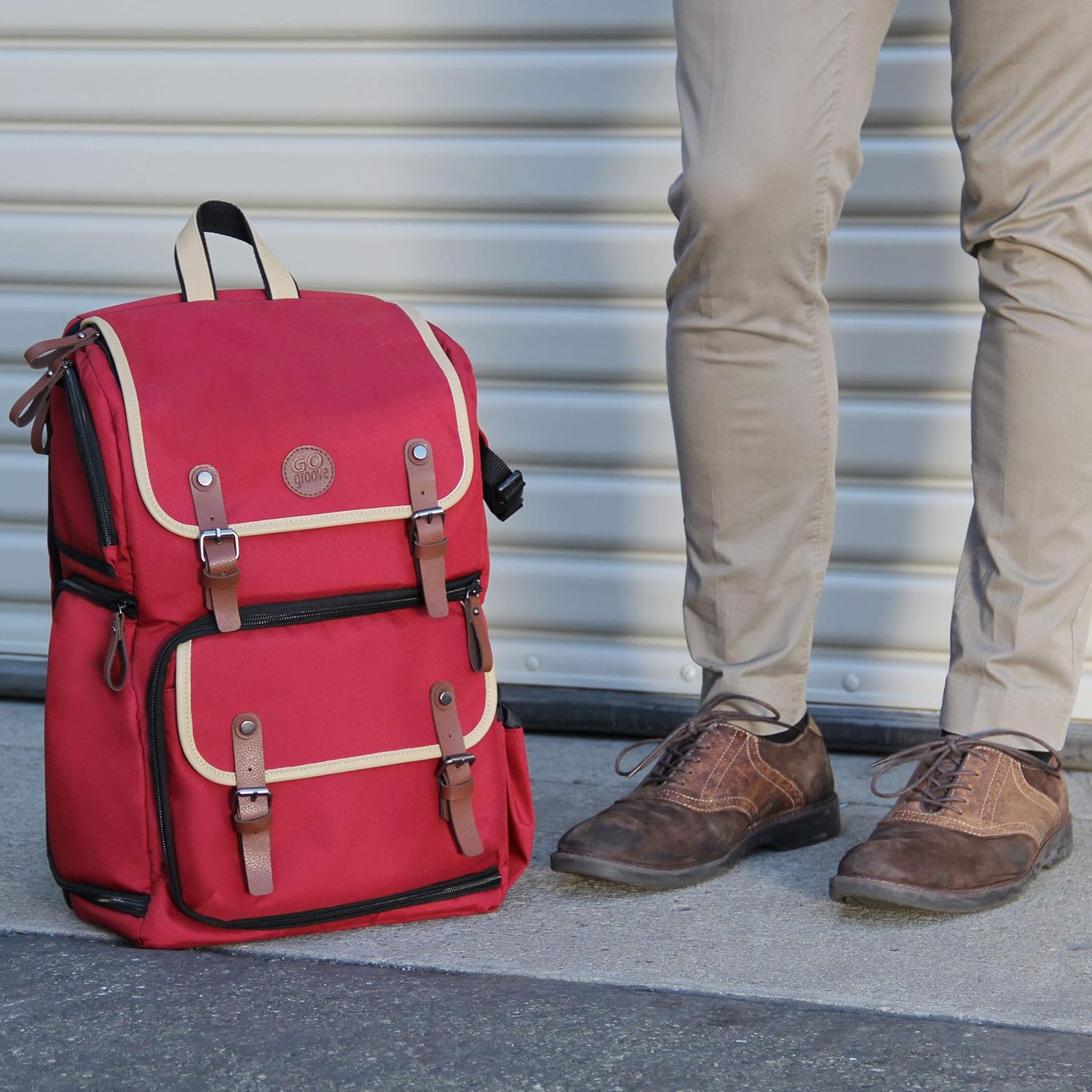GOgroove Kamera Rucksack für Spiegelreflexkameras: DSLR Backpack ideal für Reisen, ausreichend Platz für Kamera & Zubehör, sowie Laptop und Stativhalter & wetterfestem Regenschutz