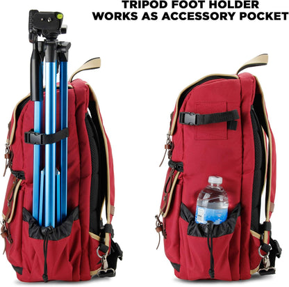 GOgroove Kamera Rucksack für Spiegelreflexkameras: DSLR Backpack ideal für Reisen, ausreichend Platz für Kamera & Zubehör, sowie Laptop und Stativhalter & wetterfestem Regenschutz