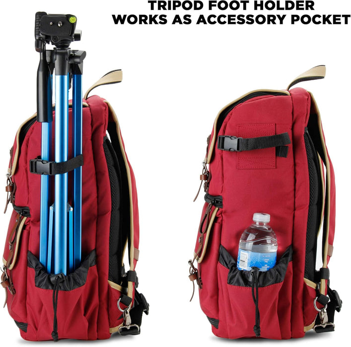 GOgroove Kamera Rucksack für Spiegelreflexkameras: DSLR Backpack ideal für Reisen, ausreichend Platz für Kamera & Zubehör, sowie Laptop und Stativhalter & wetterfestem Regenschutz