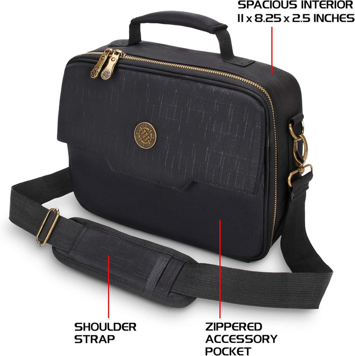 ENHANCE MTG Card Box Storage Case - Deck Holder Card Carrying Case Compatible with Magic MTG Cards, Pokemon Trading Cards, Cards Against Humanity, & Other Card Games - Includes Pencil Loops & Pockets