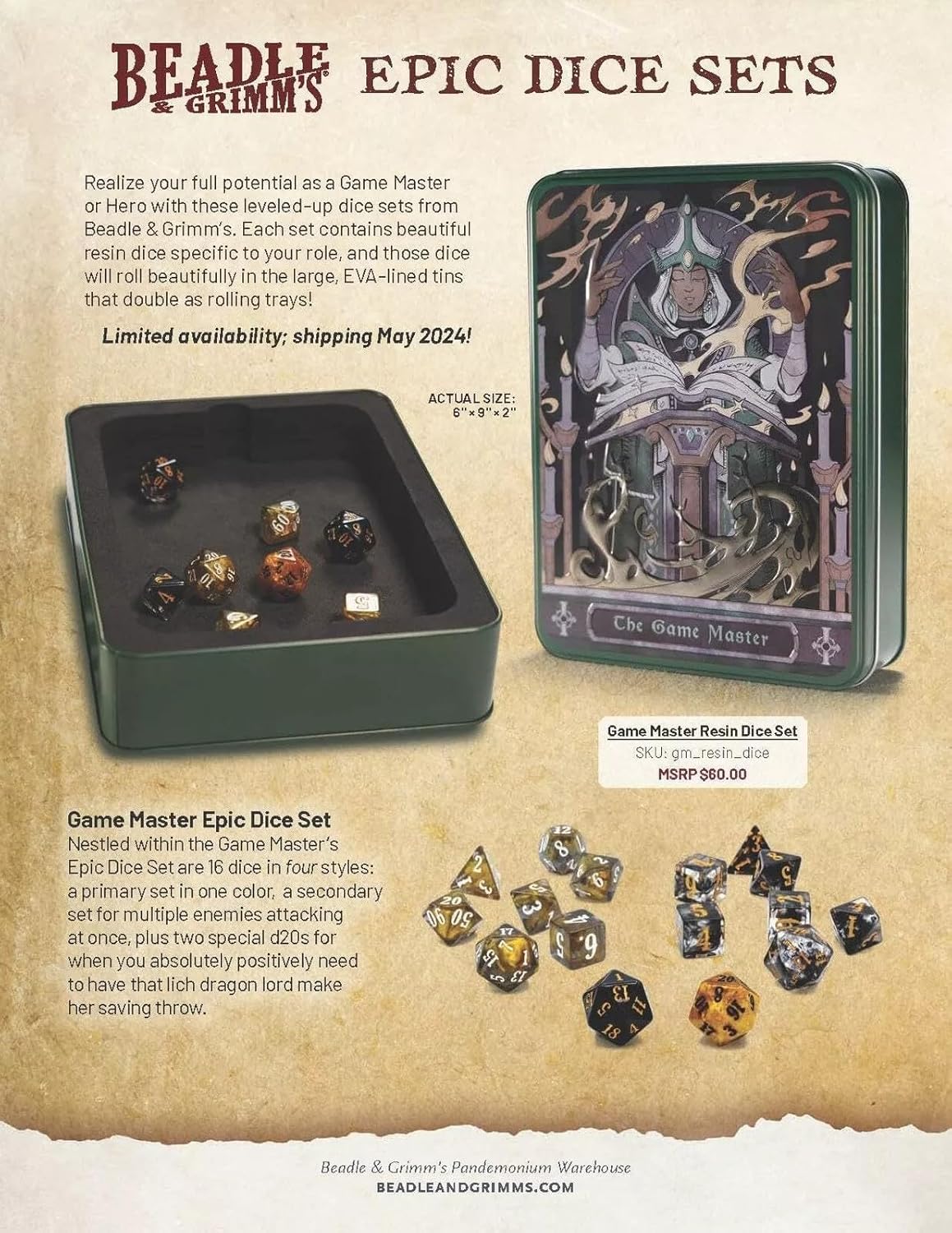 Character Class Epic Rpg Dice Set Game Master (16)