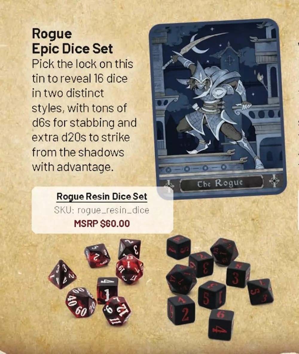 Beadle & Grimm's Rogue Epic Würfel-Set und Rolltablett