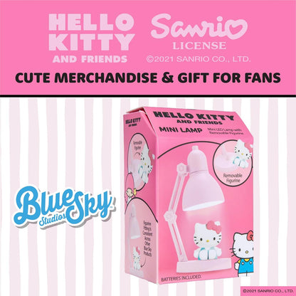 Blue Sky Studios Hello Kitty Mini Lamp with Toy Figure, Kawaii Desk Decor, Cute Collectible Gift