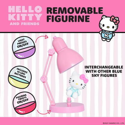 Blue Sky Studios Hello Kitty Mini Lamp with Toy Figure, Kawaii Desk Decor, Cute Collectible Gift
