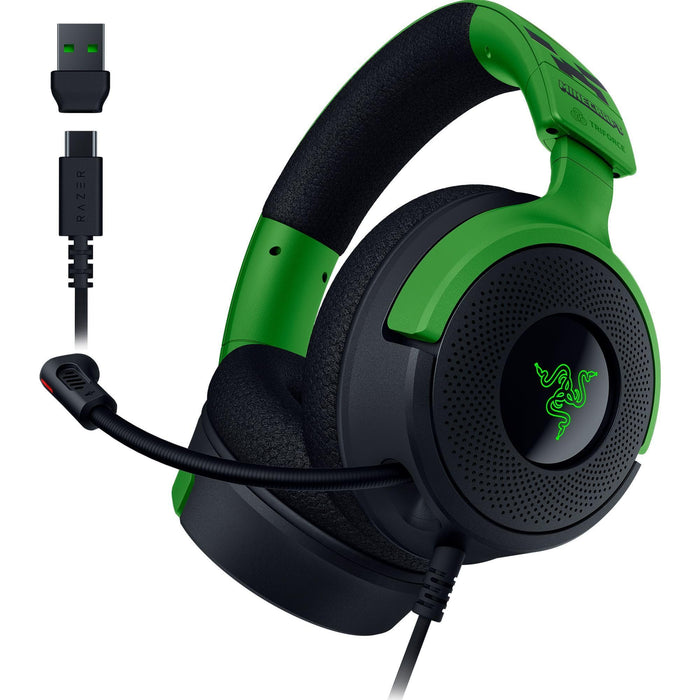 Razer Kraken V4 X Minecraft Edition - Wired USB PC Gaming Headset (TriForce 40mm Drivers, Retractable Cardioid Mic, Surround Sound, Chroma RGB, for PC & console via USB-C