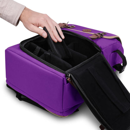 ENHANCE Designer Edition Trading Card Backpack - MTG Deck Bag Card Binder Space, TCG Deck Box Storage, Playmat Holder - Compatible with Magic the Gathering, Pokemon, Lorcana (Canvas Look - Purple