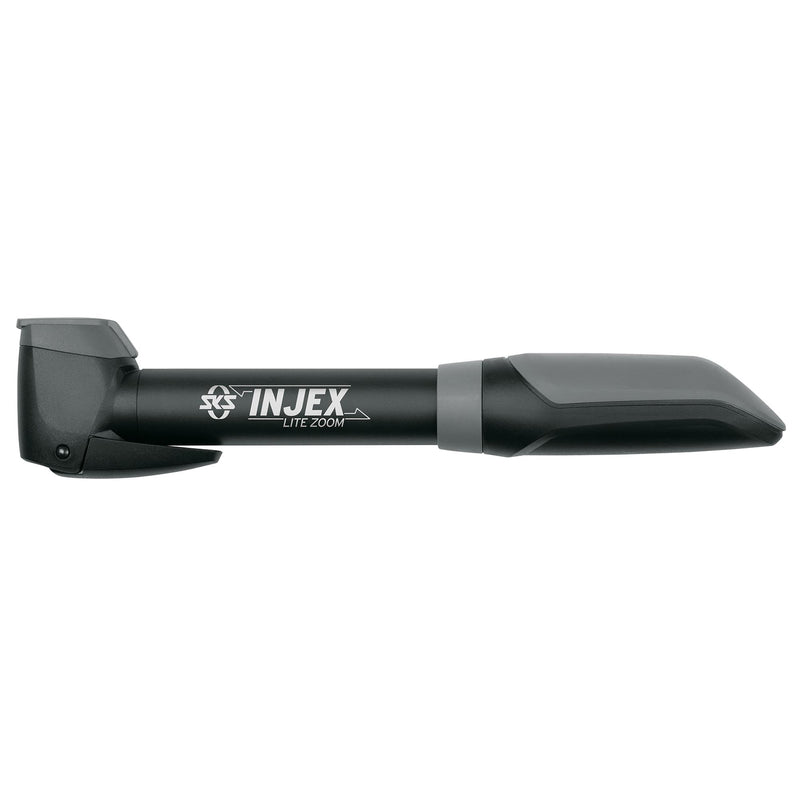 SKS GERMANY INJEX LITE ZOOM Minipumpe (Zweikomponentenkunststoff, Druck max.: 10 bar / 144 PSI, Teleskopfunktion, 2 Punkt-Pumpenhalter, Staubschutzkappe), Schwarz