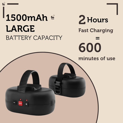 ZAZU Robby Kinderwagenschaukler - Automat. Babywippe, Verstellbare Stärke, 40-Min Timer, Babyschreisensor, USB-C wiederaufladbar, Wasserfest, Universell für Kinderwagen & Buggy (Schwarz.
