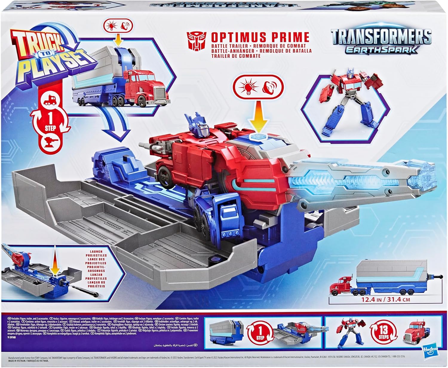 Transformers EarthSpark Optimus Prime Battle Trailer Playset