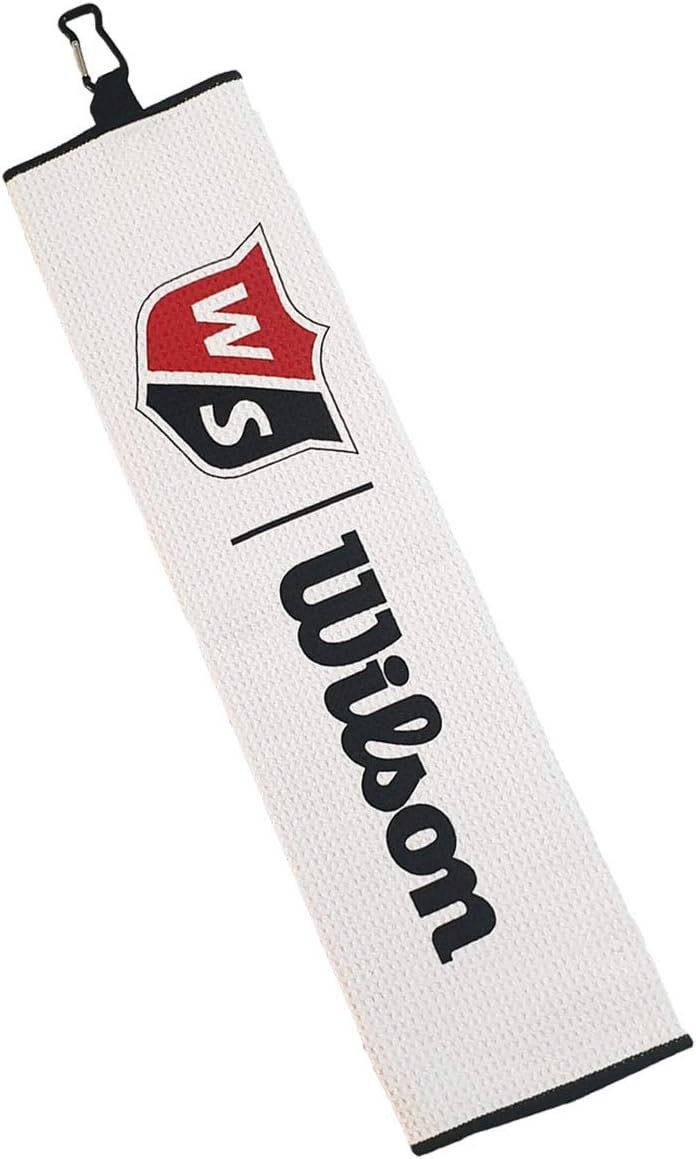 Wilson Personeel Unisex golfhanddoek, drievoudig gevouwen, TRI FOLD, microvezel, wit, one size fits all, WGA9000101