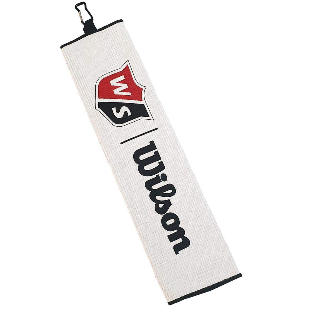 Wilson Personeel Unisex golfhanddoek, drievoudig gevouwen, TRI FOLD, microvezel, wit, one size fits all, WGA9000101