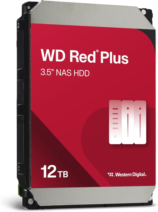 WD Red Plus 12TB NAS 3.5" Internal Hard Drive - 7200 RPM Class, SATA 6Gb/s, CMR, 512MB Cache