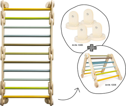 small foot klimmen driehoek muur bars 2in1 Adventure van hout, met 4 adapters, activiteit speelgoed, vanaf 2 jaar, 12625