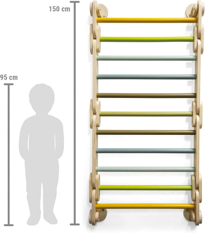 small foot klimmen driehoek muur bars 2in1 Adventure van hout, met 4 adapters, activiteit speelgoed, vanaf 2 jaar, 12625