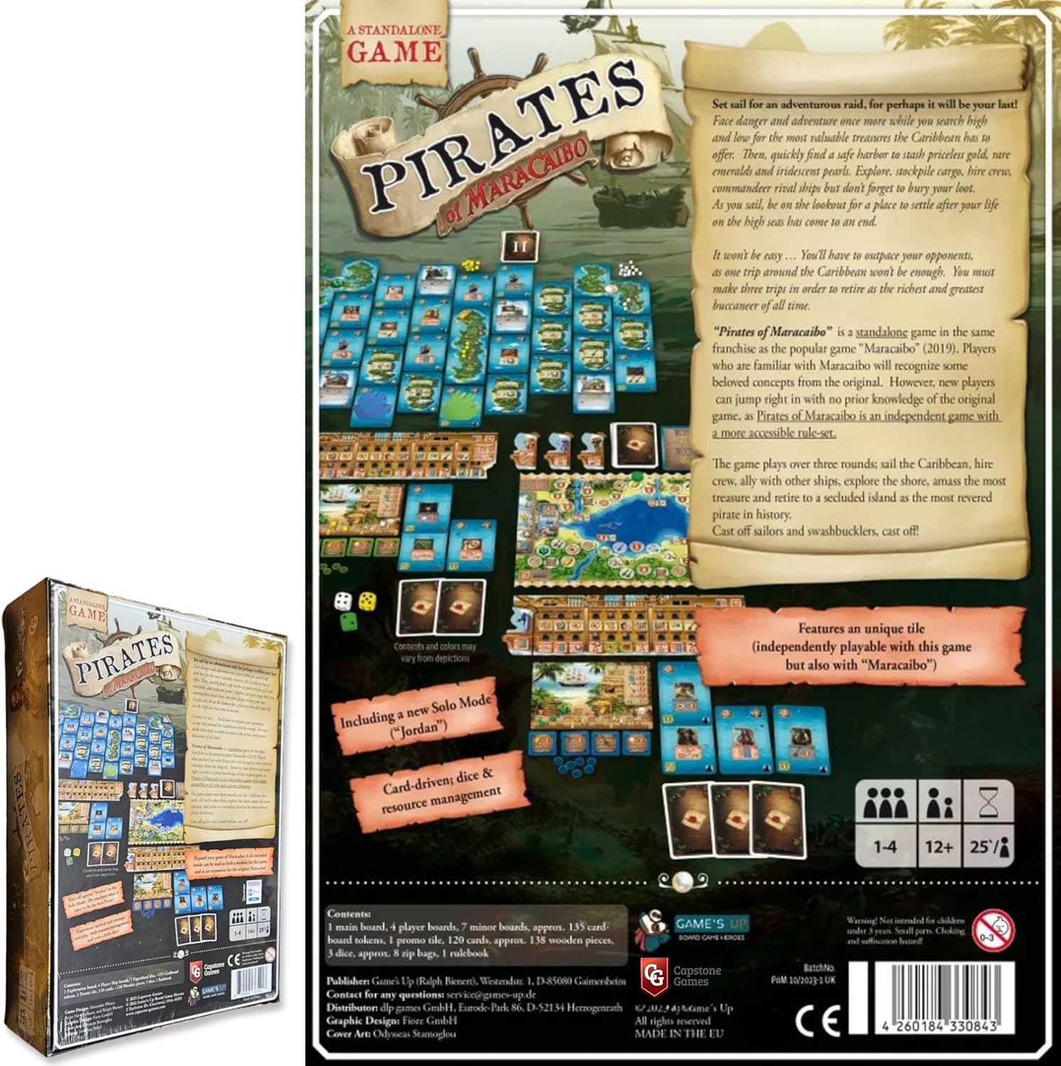 Capstone Games Pirates of Maracaibo Board Game Base Game 1 to 4 Players Ages 13+