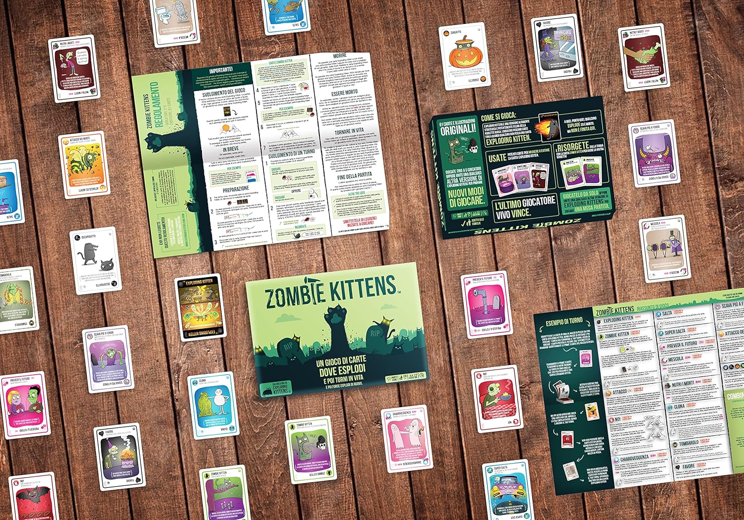 Asmodee - Zombie Kittens - Juego de Cartas, Partido, 2-5 Jugadores, 7+ años, edición en Italiano