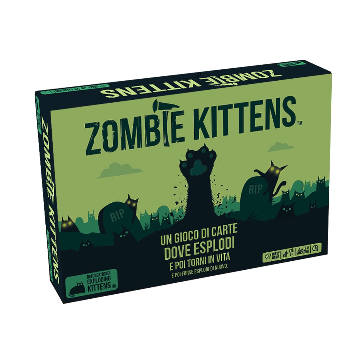 Asmodee - Zombie Kittens - Juego de Cartas, Partido, 2-5 Jugadores, 7+ años, edición en Italiano
