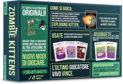 Asmodee - Zombie Kittens - Juego de Cartas, Partido, 2-5 Jugadores, 7+ años, edición en Italiano