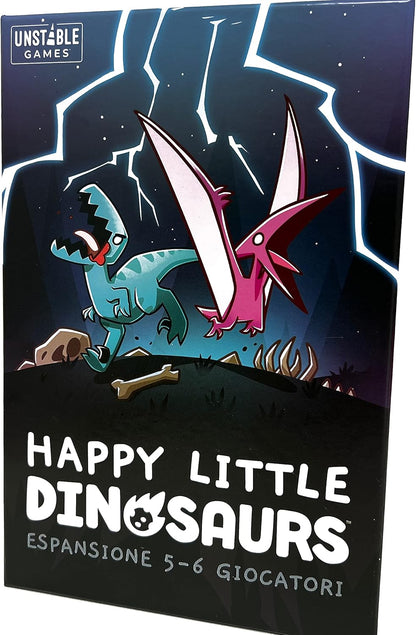 Asmodee - Happy Little Dinosaurs, Gioco da Tavolo, 2-4 Giocatori, 8+ Anni, Edizione In Italiano & Happy Little Dinosaurs: Espansione 5-6 Giocatori - Espansione Gioco da Tavolo, 2-6 Giocatori, 8+ Anni