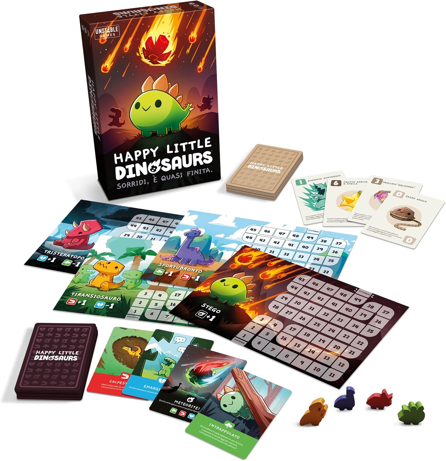 Asmodee - Happy Little Dinosaurs, Gioco da Tavolo, 2-4 Giocatori, 8+ Anni, Edizione In Italiano & Happy Little Dinosaurs: Espansione 5-6 Giocatori - Espansione Gioco da Tavolo, 2-6 Giocatori, 8+ Anni