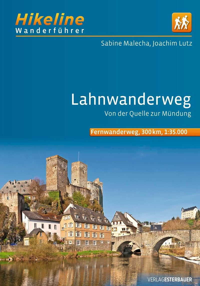 Fernwanderweg Lahnwanderweg: Von der Quelle bis zur Mündung, 19 Etappen, 300 km, 1:35.000 (Hikeline /Wanderführer
