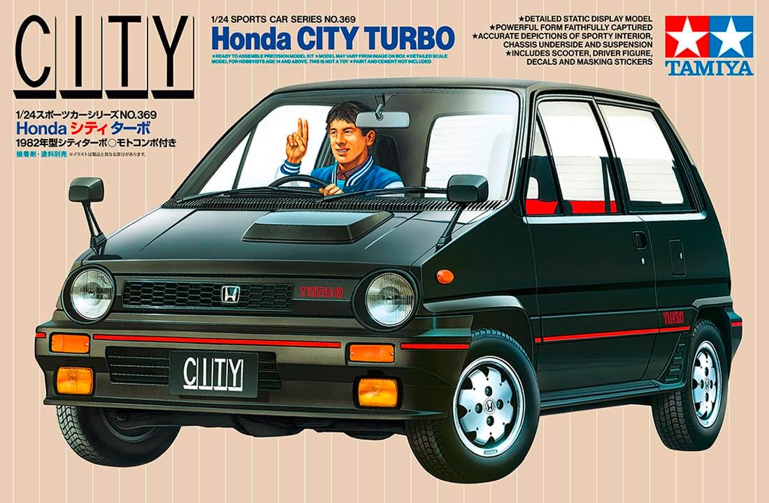 TAMIYA 24369 1:24 Honda City Turbo with Scooter (1) - Model Building, Plastic Kit, Hobby, Crafts, Gluing, Model Kit, Model, Plastic Model Building, Car Kit
