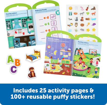 Learning Resources Skill Builders Smart Stickers Letters & Phonics, Alphabet Stickers, Reusable Sticker Book, Preschool Classroom Must Haves, Montessori busy books, Homeschool Learning, Ages 3+