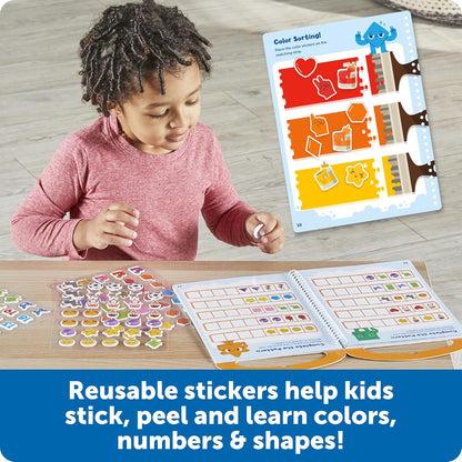 Learning Resources Skill Builders Smart Stickers Colours, Numbers & Shapes, Reusable Sticker Book, Preschool Classroom Must Haves, Busy Books, Ages 3+